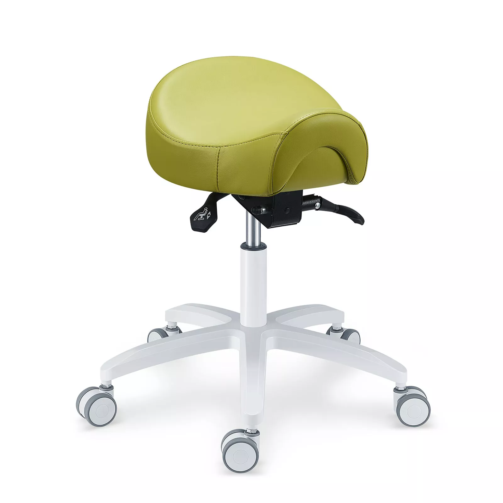 PLST-075 Adjustable Dental Operator Assistant Saddle Chair Dental Hygienist Nurse Stools Microfiber Leather